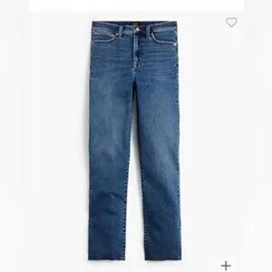 J. Crew Factory Stovepipe High Rise Straight Leg Raw Hem Jeans Size 28